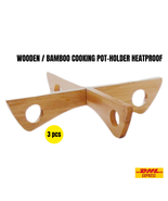 Bamboo / Wooden Pot Holder – Heat Resistant Kitchen Pot Stand Trivet (3 ... - $32.99