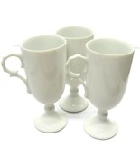 Set of Three Delicate Footed Vintage Tea Cups Mugs in Porcelain White - £19.63 GBP