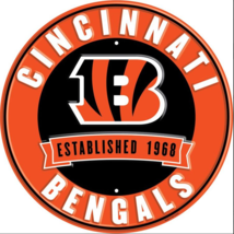 Cincinnati Bengals NFL Licensed Embossed 12&quot; Diameter Circular Sign NEW! - £13.26 GBP