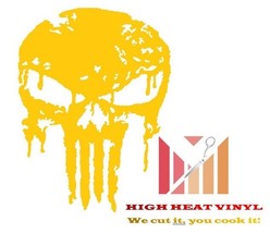 High Heat Duracoat Vinyl Firearm Stencil 1.5&quot; x 2&quot; - Bleeding Skull styling - £3.98 GBP