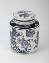 AA Importing Blue and White Butterfly Jar with Lid - £39.14 GBP