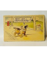 Postcard vtg Antique Ephemera Post Card Boy Dehydrated Puppy Dog anthrop... - £13.20 GBP