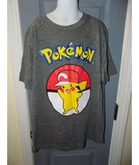 Pokemon Gray Heather Short Sleeve Graphic T-Shirt  Size L Boy&#39;s EUC - £13.45 GBP