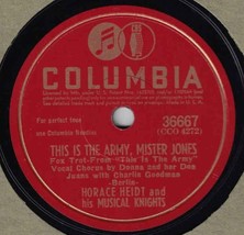 Horace Heidt 78 This Is The Army Mister Jones/Where The Mountains Meet Sky SH2C  - £5.43 GBP