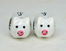  Vintage Floral Pigs Salt and Pepper Shakers  - £10.22 GBP