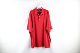 FootJoy Mens Size XL Stretch Short Sleeve Collared Golf Polo Shirt Red - £27.59 GBP
