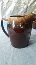 Vintage McCoy Kathy Kale Brown Drip Pottery Water Pitcher 9&quot; Tall - £14.93 GBP