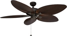 52-Inch Bronze Honeywell Palm Island 52-Inch Tropical Ceiling Fan, Damp Rated. - £107.90 GBP