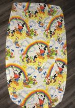 Vintage Disney Mickey Mouse &amp; Friends Painting Rainbow Fitted Twin Sheet - $20.00