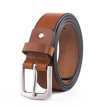 TAN Men’s Top Grain Leather Belts Casual Jeans Solid Belts Men 1.5inch W... - £15.58 GBP