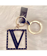 Victoria’s Secret Monogram Black Gold KEYCHAIN RING V Logo Bag charm Stu... - £10.77 GBP
