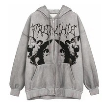 Womens Y2K Sweatshirt Rhinestone Print Long Sleeve Hoodie  Zipper Hoodie Sweatsh - £47.70 GBP