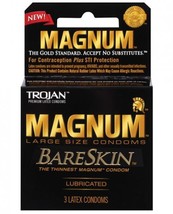 Trojan Magnum Bareskin 3 Pack Large Size Latex Condoms(D0102H50P5A.) - £12.78 GBP