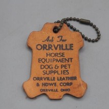 Vintage Orrville Leather Hardware Corporation Fob Key Ring Keychain - £23.70 GBP