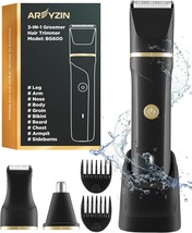 Body Hair Trimmer Men Painless Body Groomer &amp; Ball Trimmer Men,3 In 1, Black - £40.14 GBP