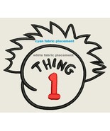 Dr Seuss Thing 1 Applique pattern Digitized embroidery design Digital Do... - $3.99