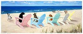 Southern Chair Tails (Dogs on Beach) by Carol Saxe 20x8 Art Print Poster... - $19.75