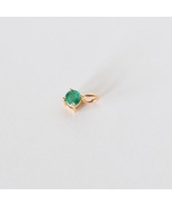 Solitaire Emerald Gemstone Pendant in 18K Gold - $480.00