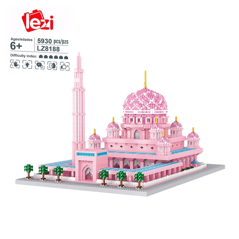 5930PCS LEZI Mini Blocks Masjid World Creative Architecture Building Mosq - £85.25 GBP