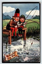 Ye Anglers Of Ye Fish Fly Fishing Tuck Postcard Dutch Signed G.E. Shepheard 8621 - £35.77 GBP