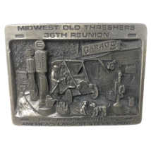 VTG Midwest Old Thresher 36th Reunion Mt Pleasant Iowa Belt Buckle 1985 - £27.25 GBP