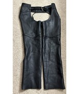 Legendary USA Men’s Black Leather Zip Out Chaps Adjustable Belt Large - $98.95