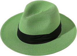 Women Wide Brim Straw Panama Roll up Hat  - £32.81 GBP