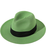 Women Wide Brim Straw Panama Roll up Hat  - £33.23 GBP