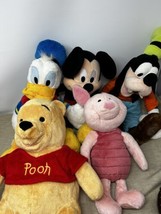 The Disney Store Authentic Pooh Bear Piglet Goofy Mickey Donald Duck Plush Lot - £54.94 GBP