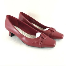 Easy Street Womens Heels Faux Leather Block Heel Square Toe Size 6.5 - £15.32 GBP
