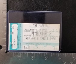 PETER FRAMPTON  - VINTAGE APRIL 8, 1992 SAN FRANCISCO CONCERT TICKET STUB - £7.50 GBP