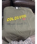 GOLD&#39;S GYM Miami South FLORIDA Large Green T-Shirt ANVIL 100% COTTON - $19.80