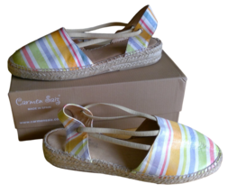 CARMEN SAIZ Sandals Jute Footwear Aukena Multi Size US 10.5/EU 41 Super Cute - £18.68 GBP