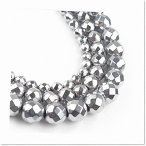 10mm Faceted Silver Hematite Loose Beads for Jewelry Making - 15 inches - Enhanc - $27.71