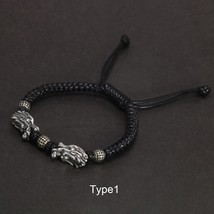 Sterling Silver 999 3D Double Dragon Head Bracelet for Men and Women Pure Handwo - £50.19 GBP+