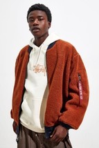 Nwt Urban Outfitters Alpha Industries L-2B Sherpa Loose Bomber Jacket Xl Orange - £87.69 GBP