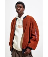 NWT URBAN OUTFITTERS Alpha Industries L-2B Sherpa Loose Bomber Jacket XL Orange - £84.73 GBP