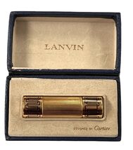 LANVIN DESIGN BY CARTIER VINTAGE ARPEGE PERFUME BOTTLE GOLD PLATED IN BOX - $37.57