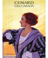 Decor Cunard U S A -Canada Travel Poster. Fine Graphic Design. Wall Art.... - $17.10+