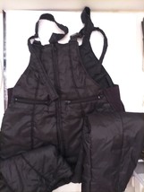 Kids Vintage Swiss Alps Outerwear Adjustable Black Snow Bib Suit Large - $18.49
