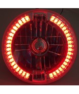 7&quot; Inch Round Motorcycle Crystal Clear Red LED Halo Headlight Bulb Fits ... - $549.40 MXN