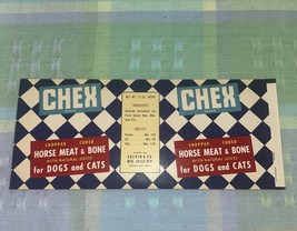 Vtg Dog Food Cat Food Can Label Chex Brand 1960 Unused - $5.95