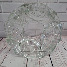 Vintage PASARI Thick Crystal Glass Candy Dish Cigar Ashtray Wavy Rim Ros... - $26.35 CAD