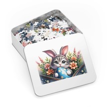 Jigsaw Puzzle in Tin, Easter, Cat with Bunny Ears, Personalised/Non-Personalised - £28.23 GBP+