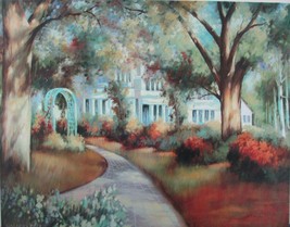 Alexa Kelemen &quot;Serene Path&quot; Garden floral pathway cottage HS/# stretched canvas - £396.11 GBP
