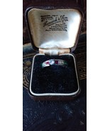 Vintage 1960-s Sterling Silver Multicolor Band Ring Size Uk P , US 7.5, ... - $1,112.09 MXN