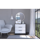 28&quot; White And Smokey Oak Manufactured Wood Three Drawer Dresser - $357.93 CAD