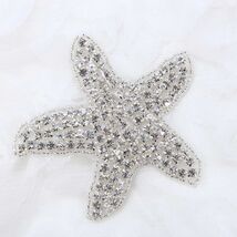 Rhinestone Star Applique, Iron On Crystal Star Applique, Wedding Star Patch - $8.20