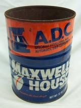 Vintage MAXWELL HOUSE Coffee 6&quot; Metal 32 oz Tin Can Antique Food Kitchen - £11.73 GBP