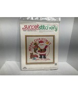 New Vintage 1980 Sunset Stitchery Crewel Santa Christmas Kit Craft 16 x 16 - £76.41 GBP